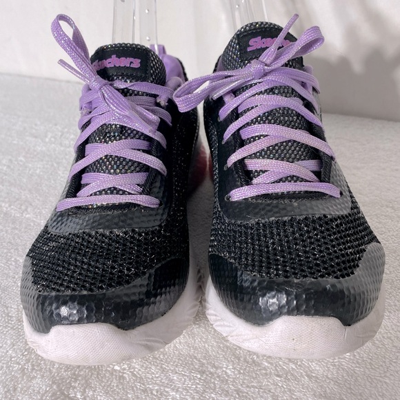 Skechers Black Purple Lace up Activewear Athletic Sneakers 4.5 - Picture 11 of 11